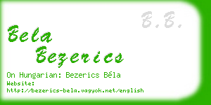 bela bezerics business card